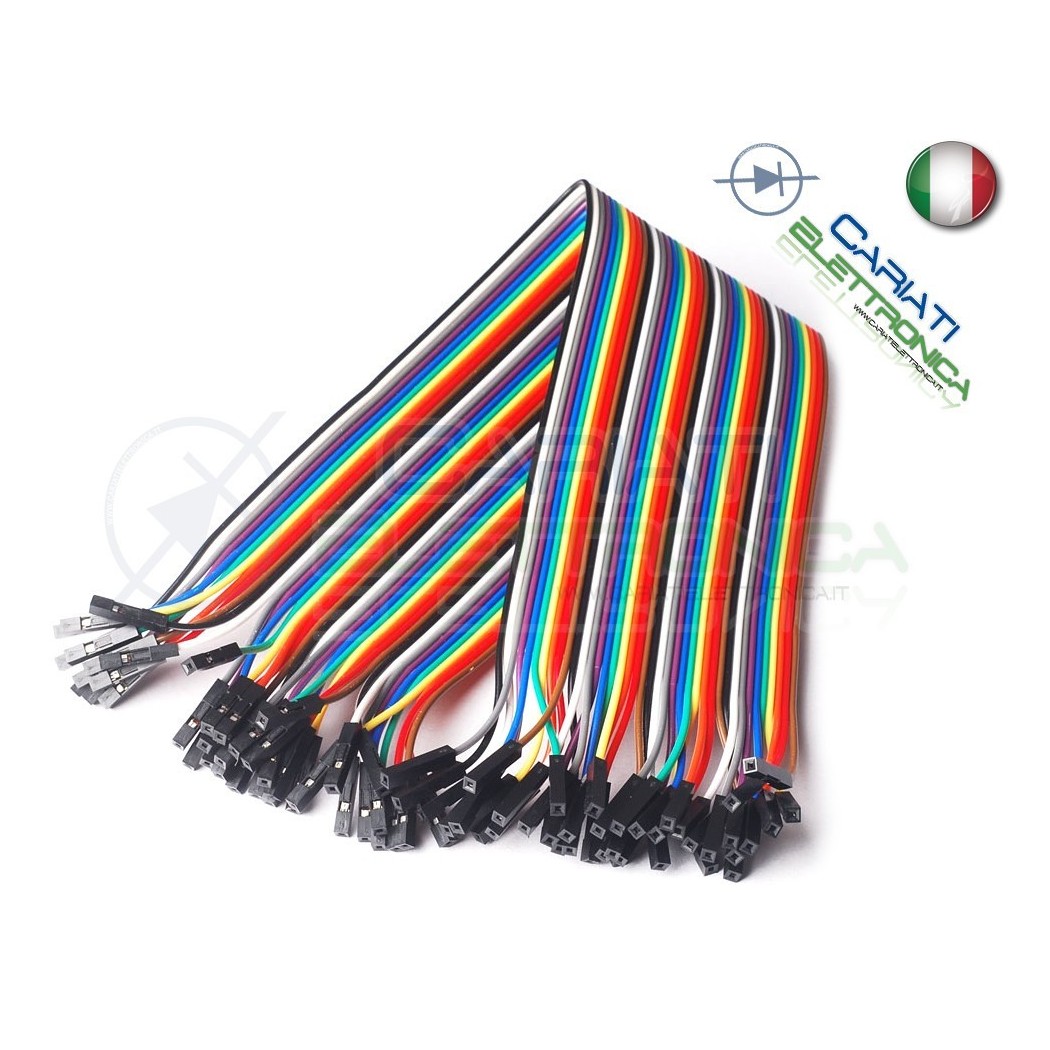 40 ponticelli 30 cm FF DUPONT flessibili jumper piastra sperimentale breadboardGenerico