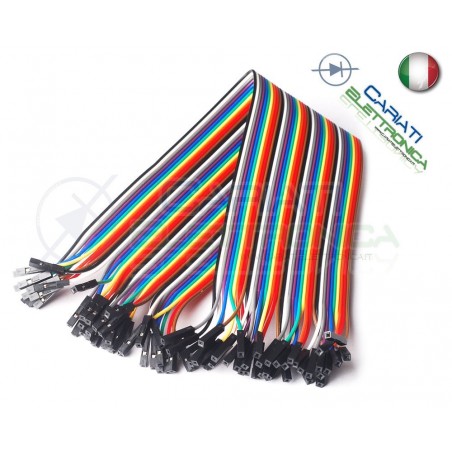 40 ponticelli 30 cm FF DUPONT flessibili jumper piastra sperimentale breadboardGenerico