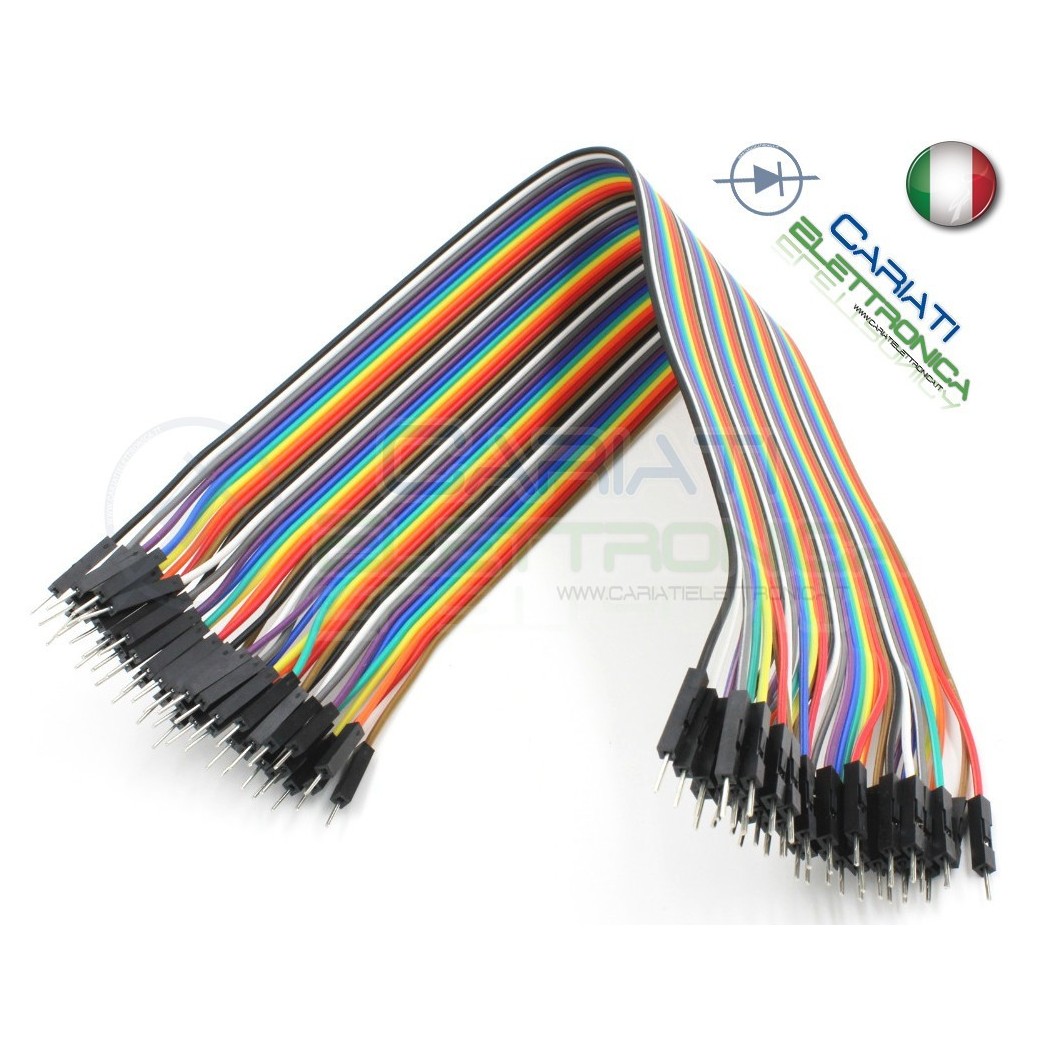 40 ponticelli 30cm MM DUPONT flessibili jumper piastra sperimentale breadboard