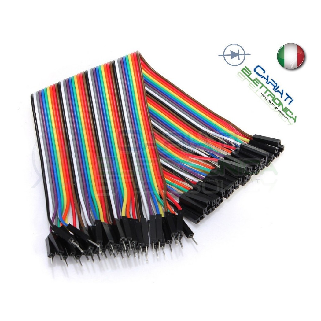 40 ponticelli 30cm MF DUPONT flessibili jumper piastra sperimentale breadboard