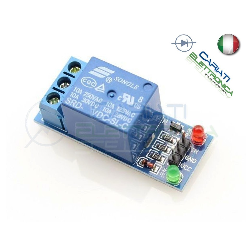 Scheda relè arduino bobina 12V 1 Canale uscita 250V 10A Generico