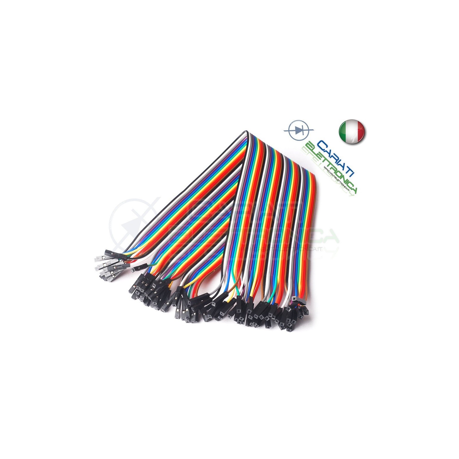 40 ponticelli 20 cm FF DUPONT flessibili jumper piastra sperimentale breadboard