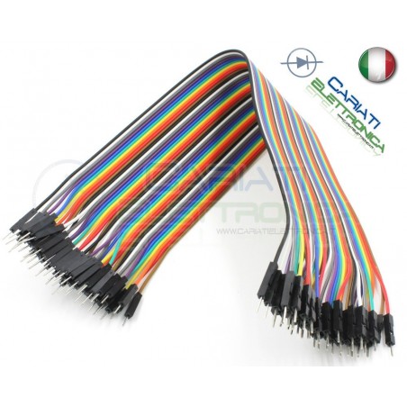 40 ponticelli 20cm MM DUPONT flessibili jumper piastra sperimentale breadboard