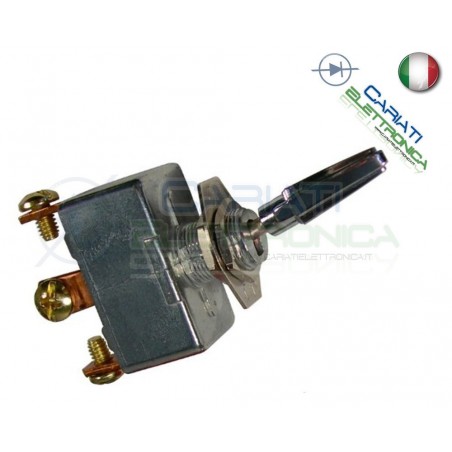 INTERRUTTORE DEVIATORE A LEVA ON OFF ON 12V 50A CROMATO AUTO MOTO BATTERIA
