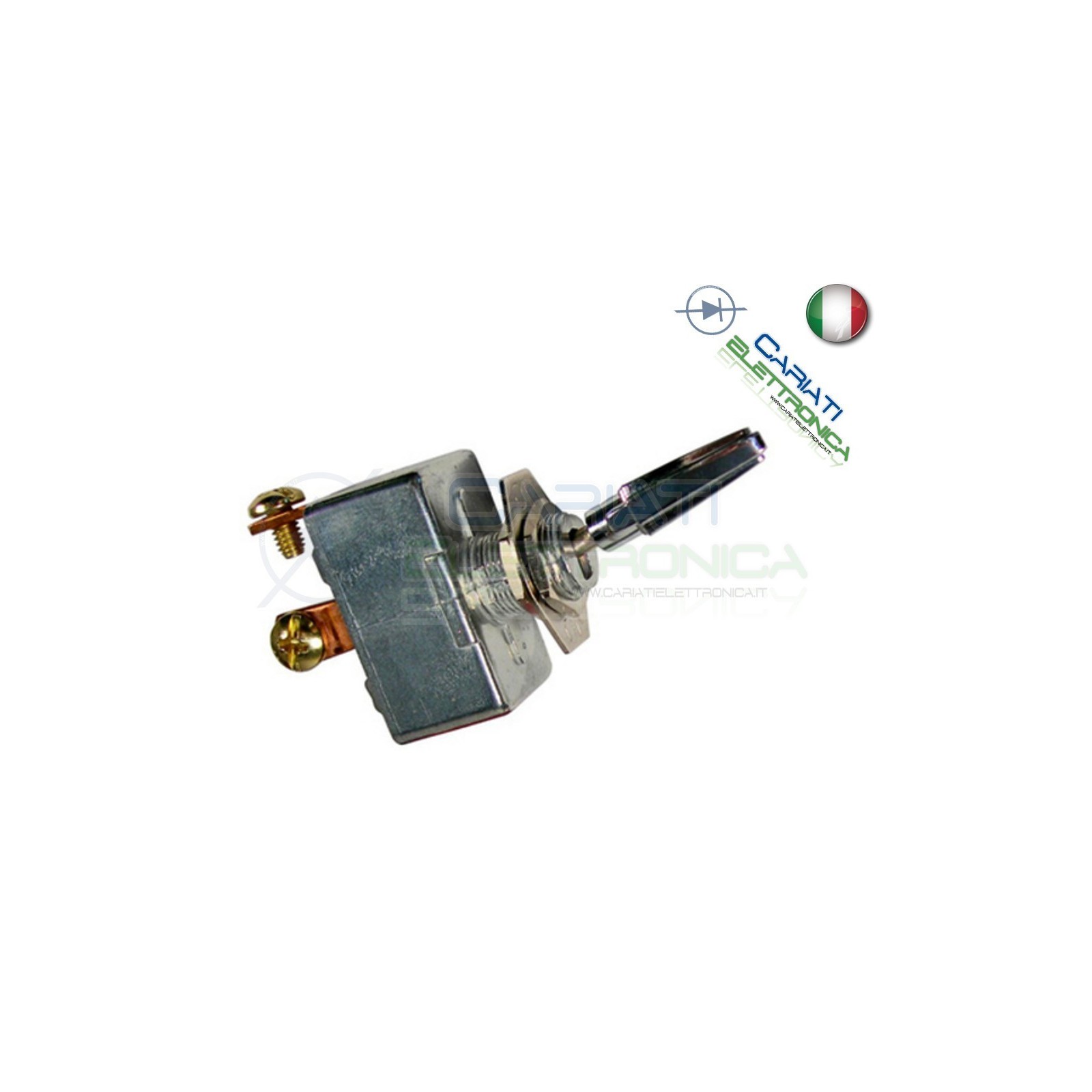 INTERRUTTORE LEVA 12V 50A SPST CROMATO AUTO MOTO TUNING BATTERIA