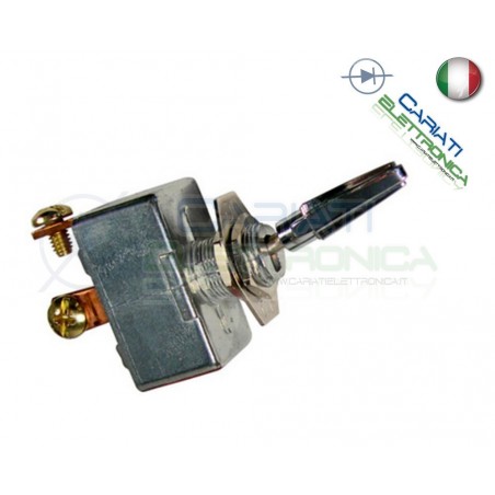 INTERRUTTORE LEVA 12V 50A SPST CROMATO AUTO MOTO TUNING BATTERIA