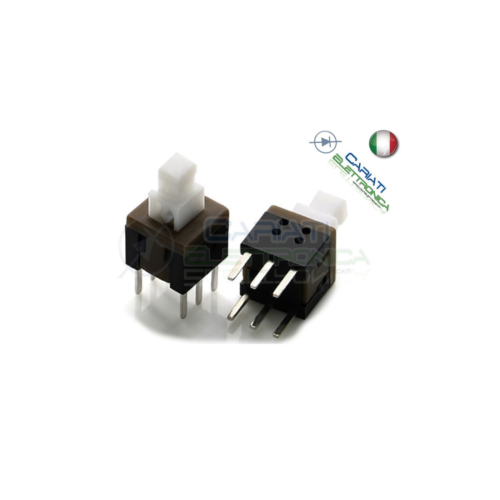 2 PEZZI PULSANTE DEVIATORE ON ON DPDT MICRO DOPPIO 5.8X5.8 mm PCB 6 PIN