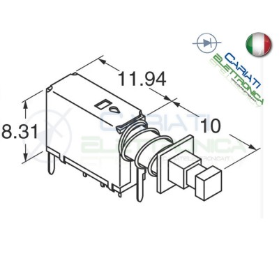 2 PEZZI PULSANTE DEVIATORE SPDT ON OFF ON 30V 200mA 3pin PCB