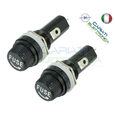 2 pezzi portafusibile porta fusibile 5x20 per fusibili vetro ceramici Generico