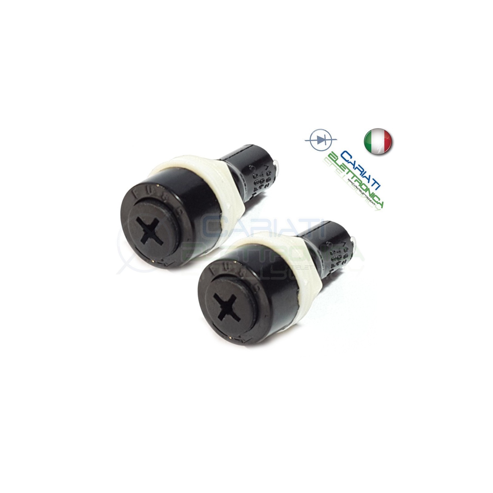 2 PEZZI PORTAFUSIBILE PER FUSIBILE VETRO CERAMICO 5X20 PORTAGenerico