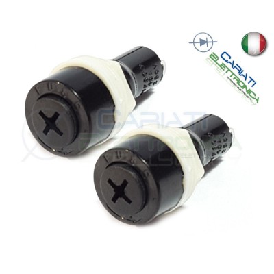 2 PEZZI PORTAFUSIBILE PER FUSIBILE VETRO CERAMICO 5X20 PORTA Generico