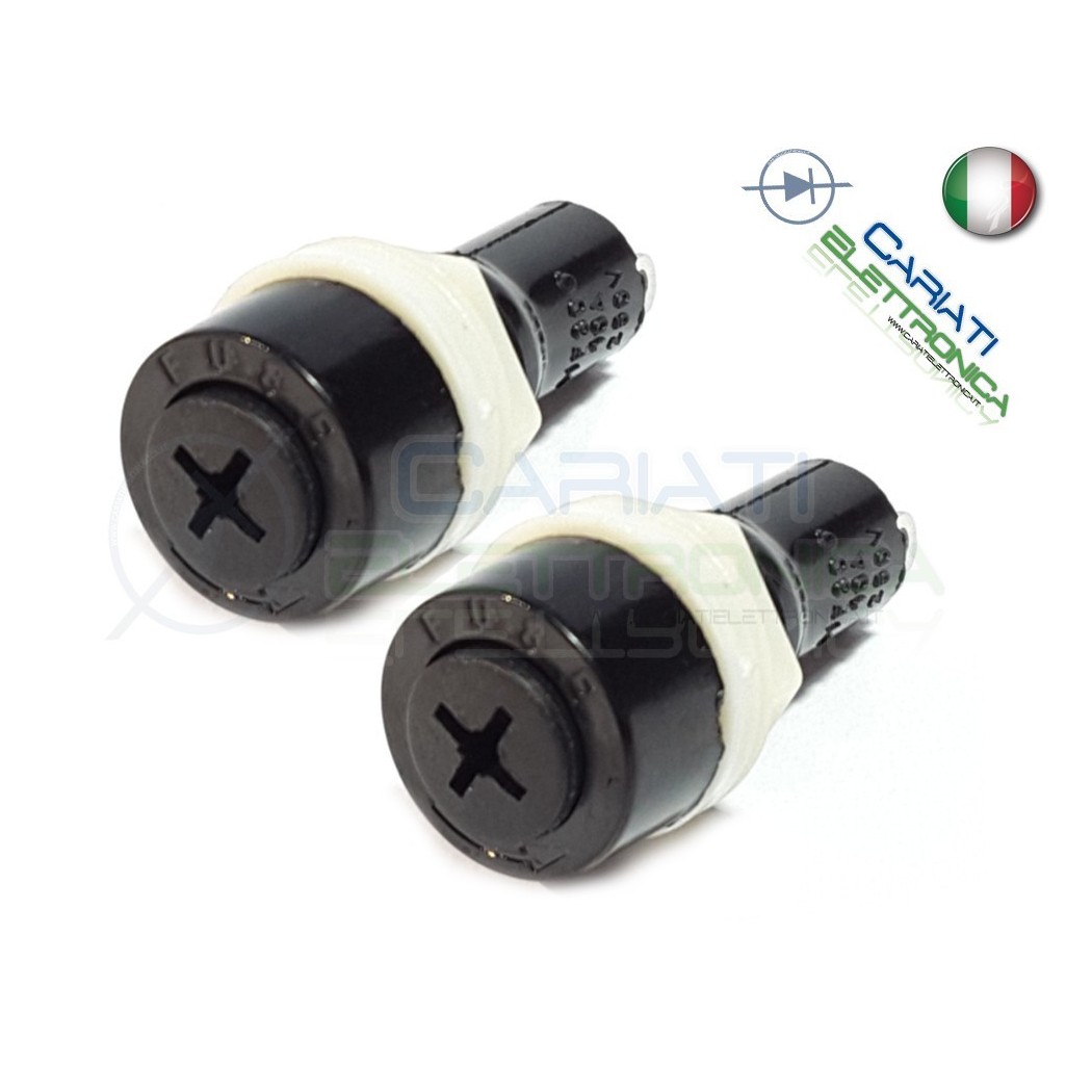 2 PEZZI PORTAFUSIBILE PER FUSIBILE VETRO CERAMICO 5X20 PORTAGenerico