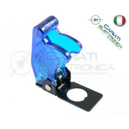 COVER INTERRUTTORE A LEVA BLU TRASPARENTE Aircraft Missile Style Toggle Switch Flick