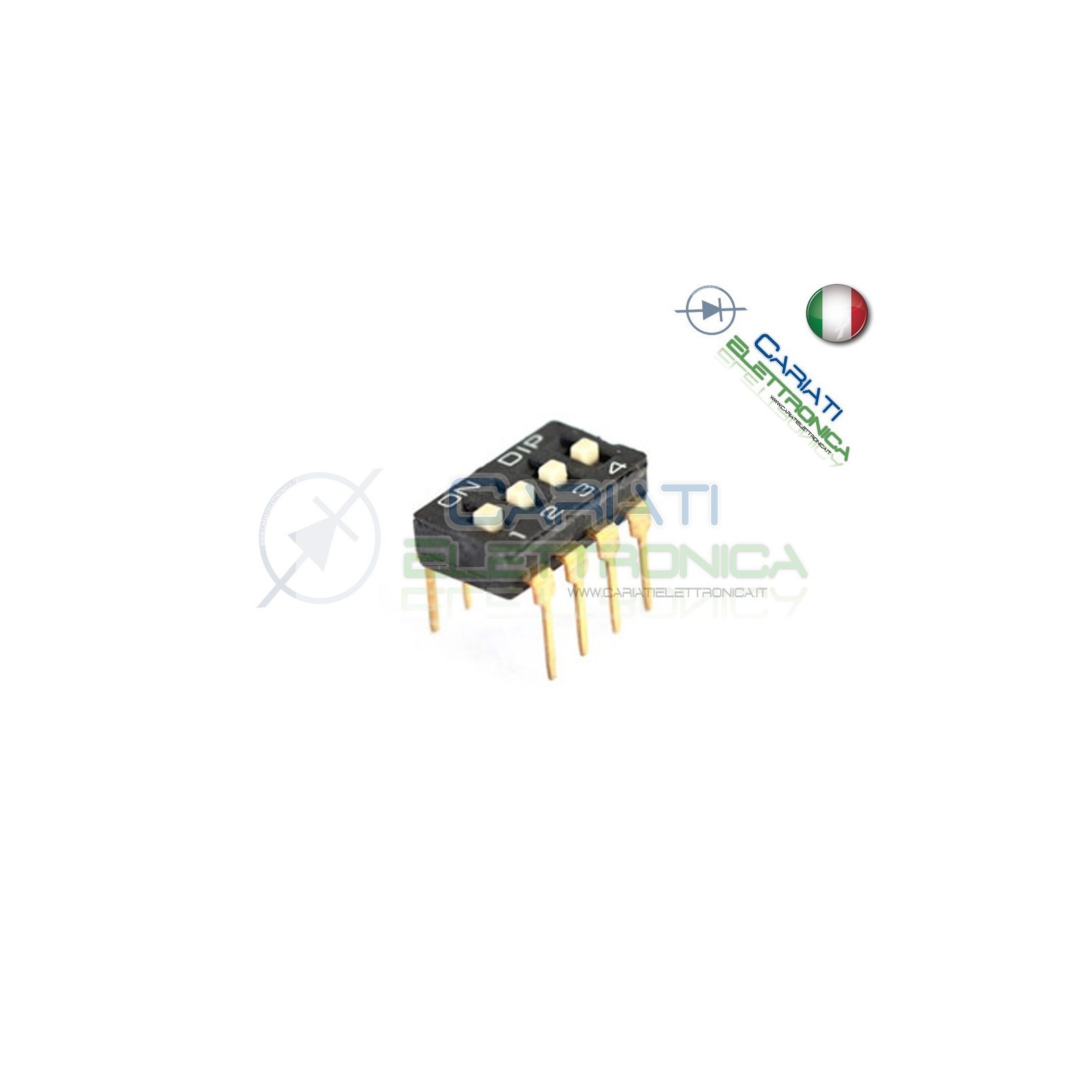 2 PEZZI INTERRUTTORE DIP SWITCH DIL A 4 CONTATTI