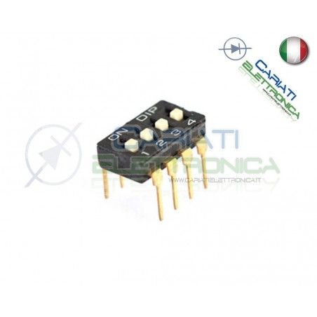 2 PEZZI INTERRUTTORE DIP SWITCH DIL A 4 CONTATTI