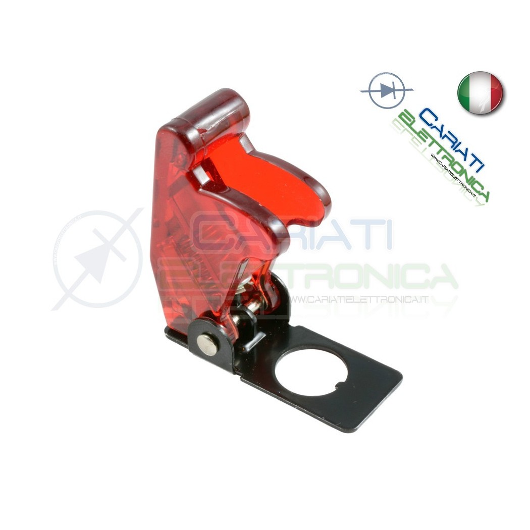 COVER INTERRUTTORE A LEVA ROSSO TRASPARENTE Aircraft Missile Style Toggle Switch Flick