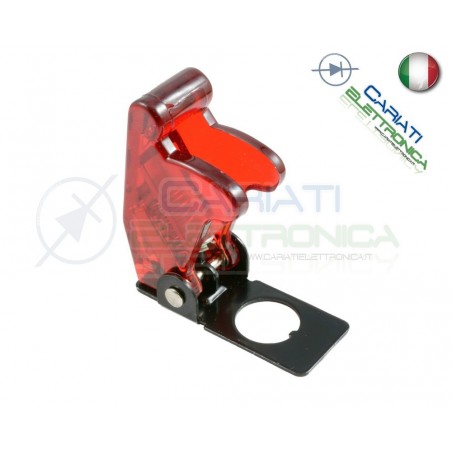 COVER INTERRUTTORE A LEVA ROSSO TRASPARENTE Aircraft Missile Style Toggle Switch Flick