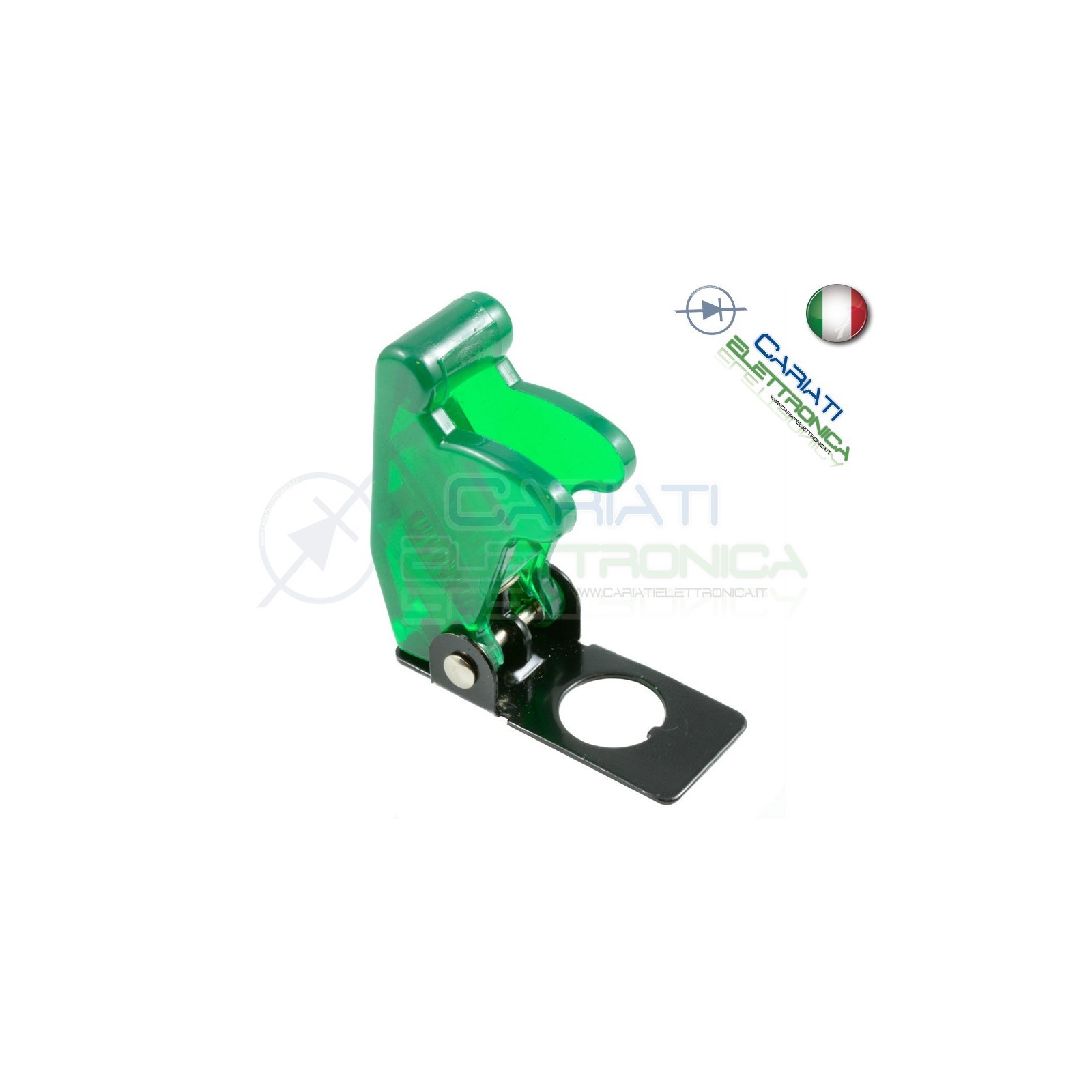 COVER INTERRUTTORE A LEVA VERDE TRASPARENTE Aircraft Missile Style Toggle Switch Flick