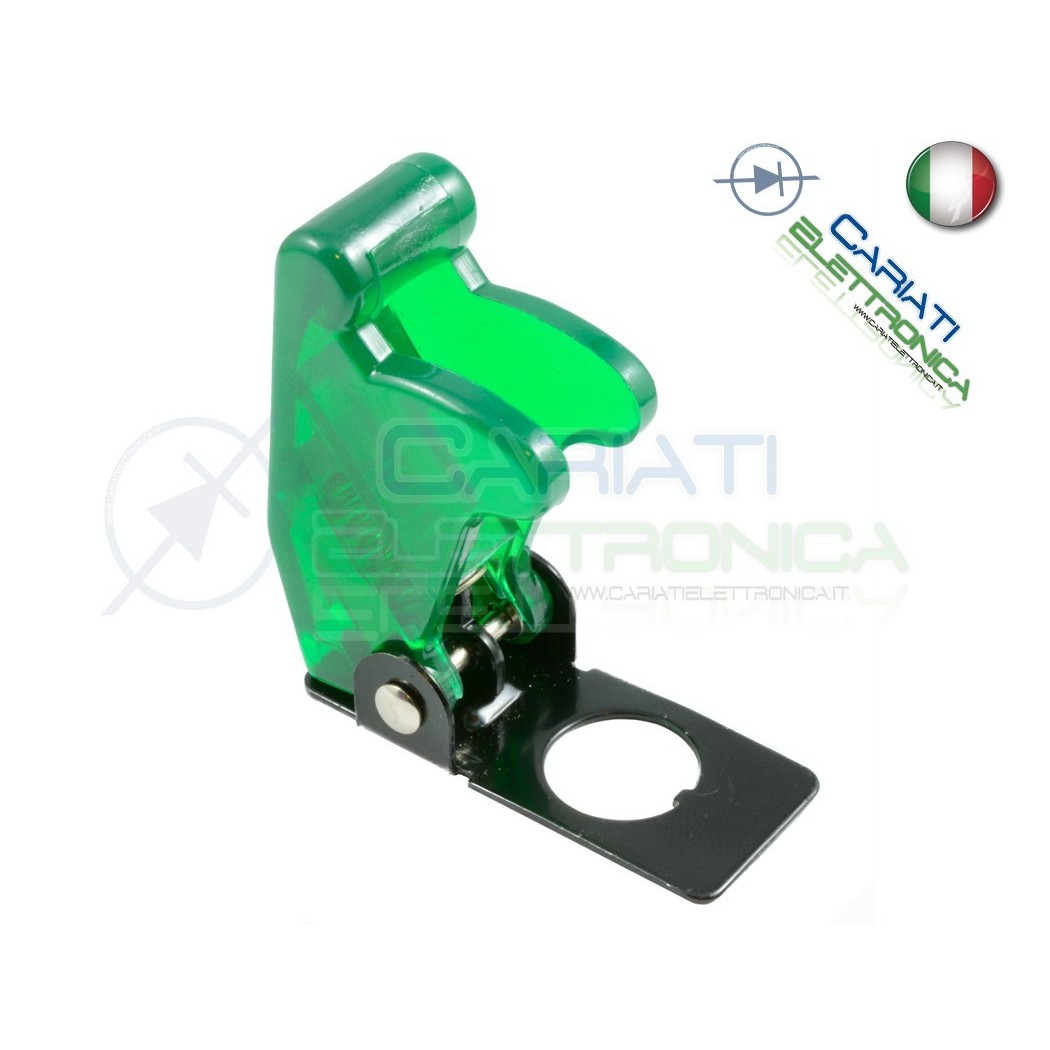 COVER INTERRUTTORE A LEVA VERDE TRASPARENTE Aircraft Missile Style Toggle Switch Flick