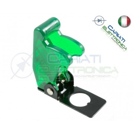 COVER INTERRUTTORE A LEVA VERDE TRASPARENTE Aircraft Missile Style Toggle Switch Flick