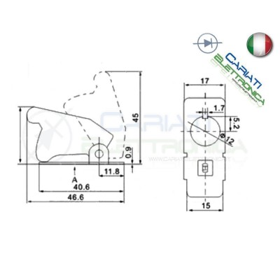 COVER INTERRUTTORE A LEVA GIALLO MATTO Aircraft Missile Style Toggle Switch Flick