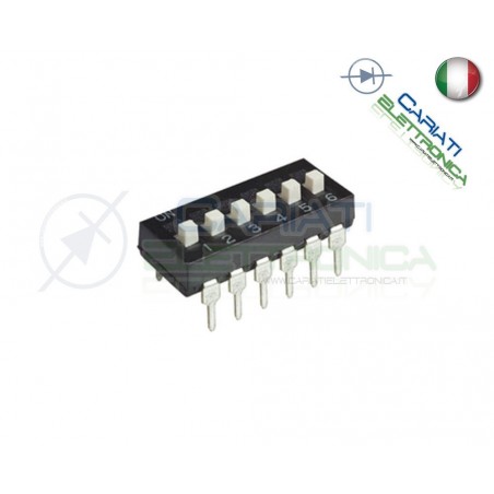 2 PEZZI INTERRUTTORE DIP SWITCH DIL A 6 CONTATTI