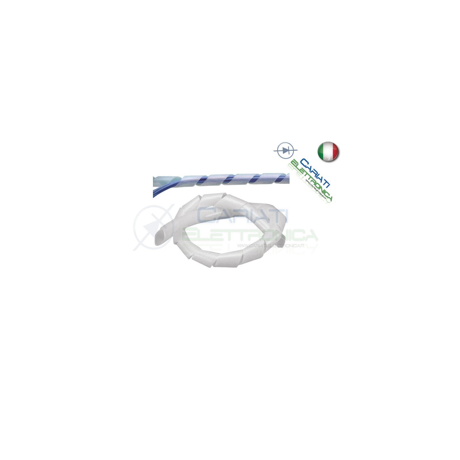 Guaina a Spirale Avvolgicavo TRASPARENTE Diametro 24mm Lunghezza 10 METRI