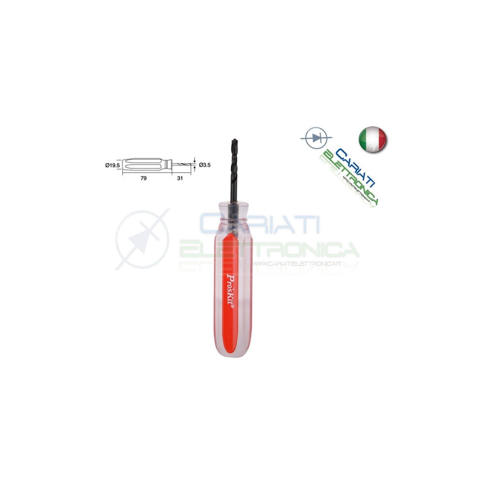 Trapano Cacciavite Manuale Per Forare Basette Pcb Alluminio Bachelite Vetronite Proskit