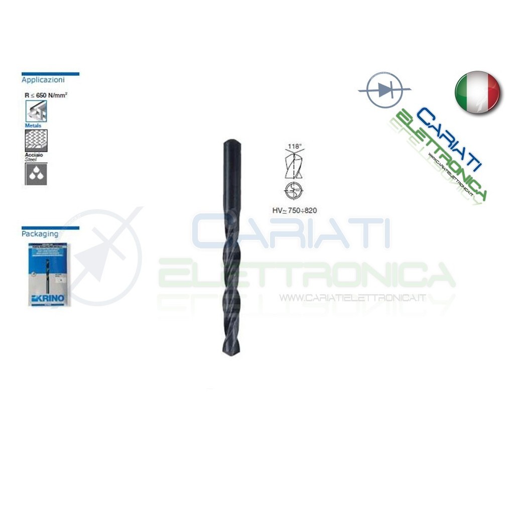 10 PEZZI PUNTA KRINO HSS DIN 338 RULLATA MM 2,25