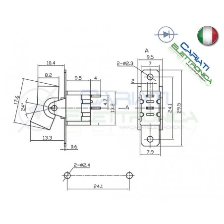 Interruttore rocker SPST ON OFF 250V 3A