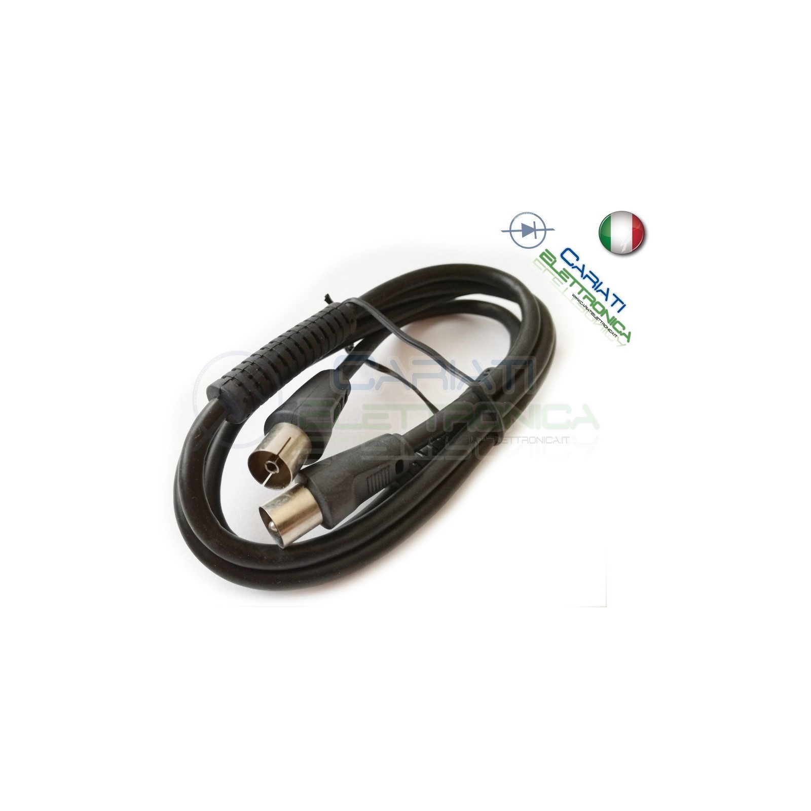 CAVO CAVETTO ANTENNA TV MASCHIO FEMMINA CON FILTRI IN FERRITE DA 2.5 METRI