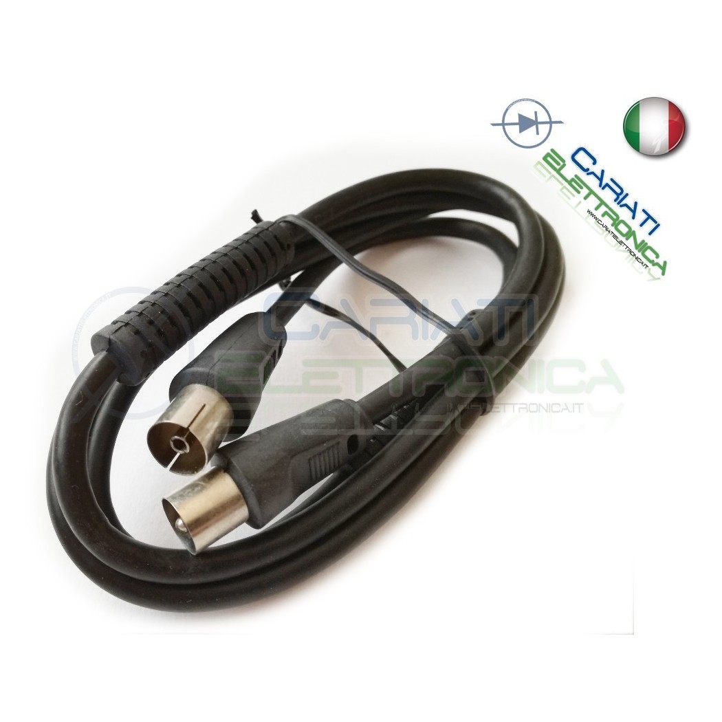 CAVO CAVETTO ANTENNA TV MASCHIO FEMMINA CON FILTRI IN FERRITE DA 2.5 METRI