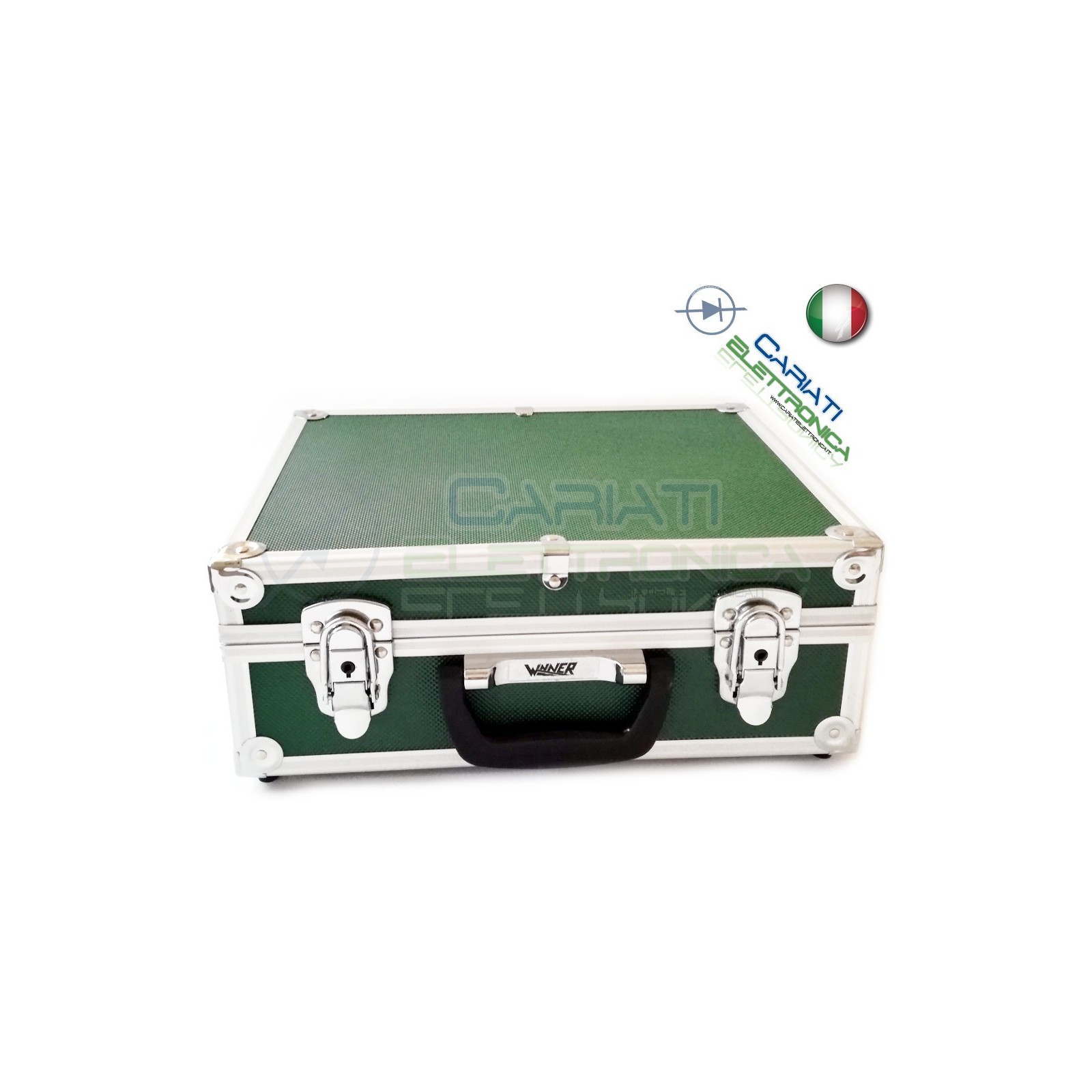 Valigetta in Alluminio 340x280x150 mm Verde per Utensili Tecnici Elettricisti