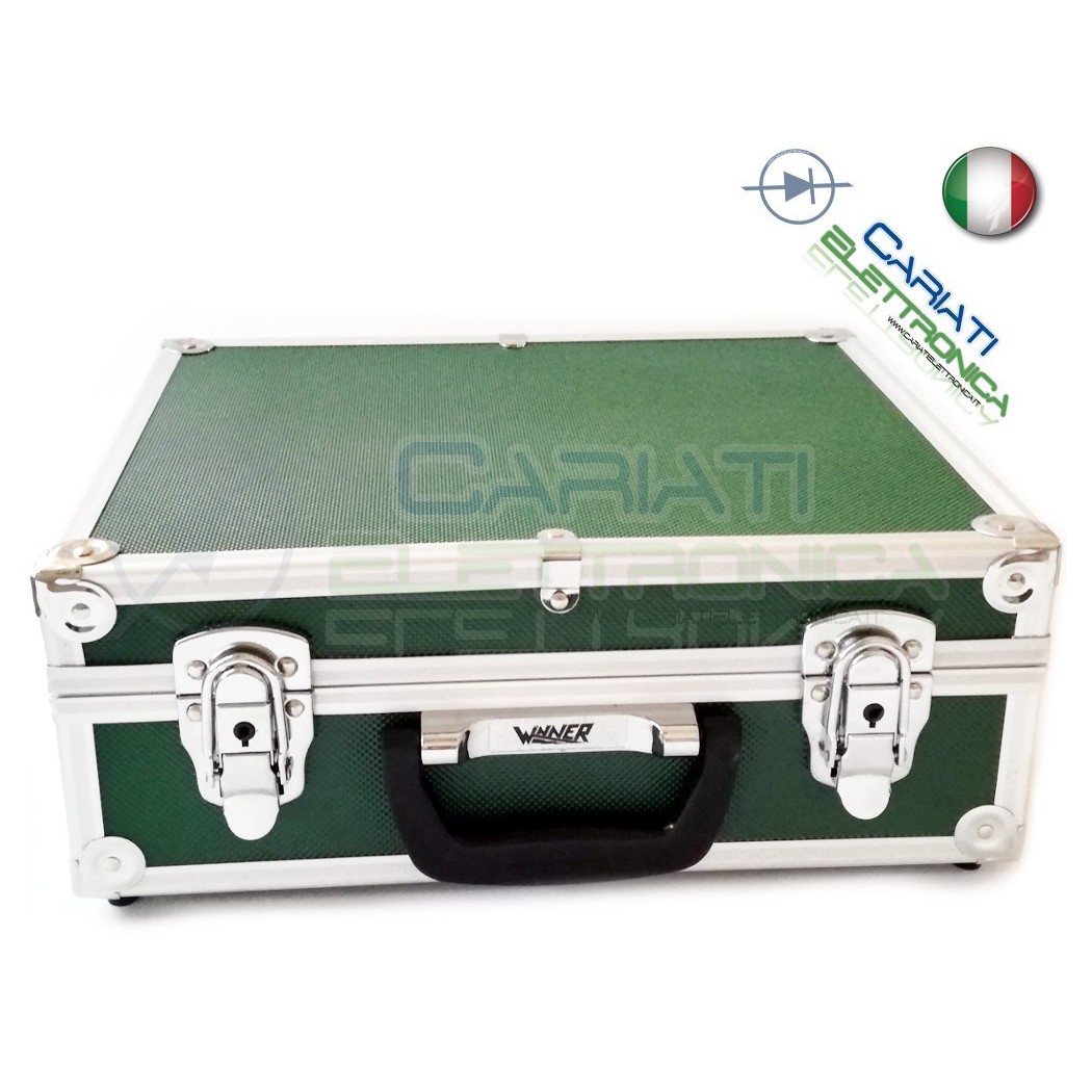 Valigetta in Alluminio 340x280x150 mm Verde per Utensili Tecnici Elettricisti