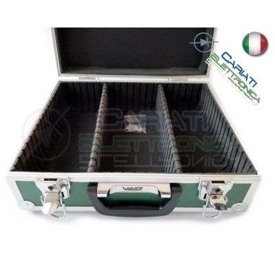 Valigetta in Alluminio 340x280x125 mm Verde per Utensili Tecnici Elettricisti