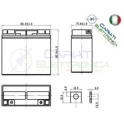 BATTERIA ERMETICA AL PIOMBO RICARICABILE MKC MKC12180 12V 18AhMKC