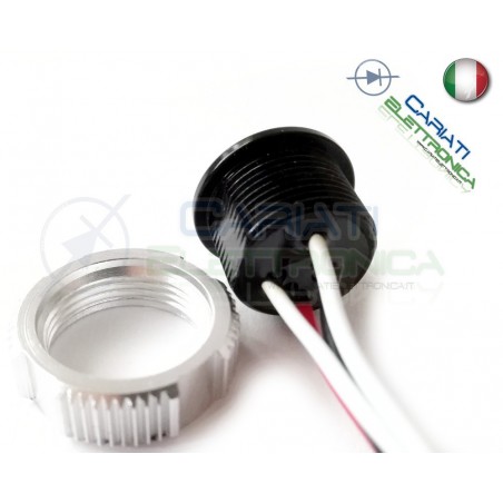 PULSANTE PIEZOELETTRICO 18mm colore nero 12V 24V SPST IP68 piezo button switch