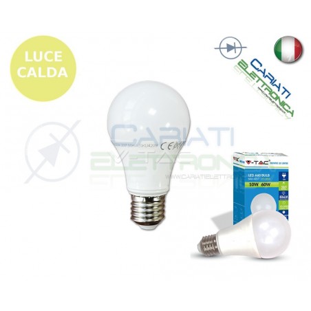 LAMPADA LAMPADINA LED V-TAC E27 10W VT-1853 LUCE CALDA 806Lm 2700k SKU 4209