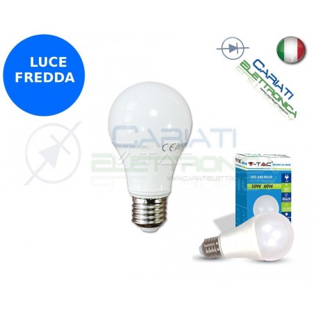 LAMPADA LAMPADINA LED V-TAC E27 10W VT-1853 LUCE FREDDA 806Lm 6400k SKU 4227