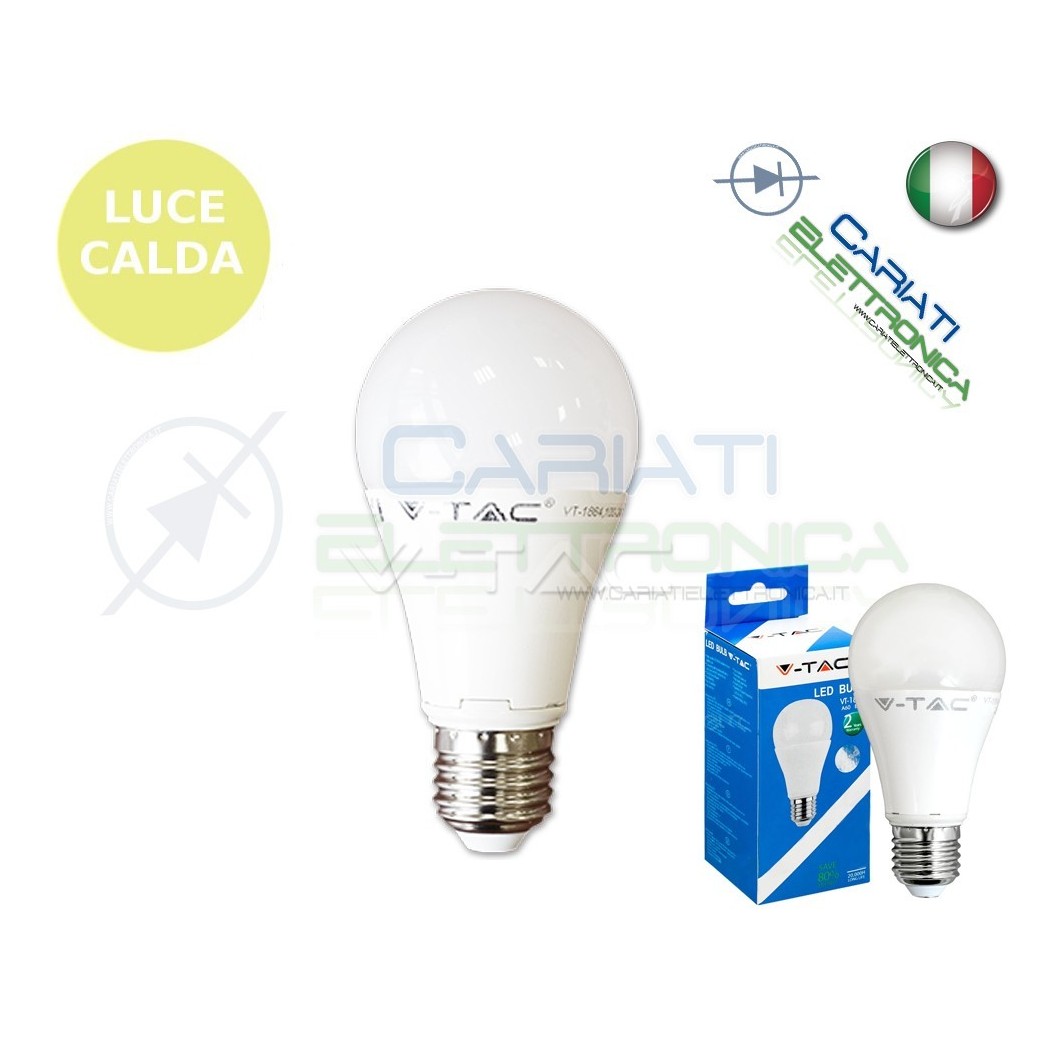 LAMPADA LAMPADINA LED V-TAC E27 10W VT-1853 LUCE CALDA 806Lm 2700k SKU 4227Vtac