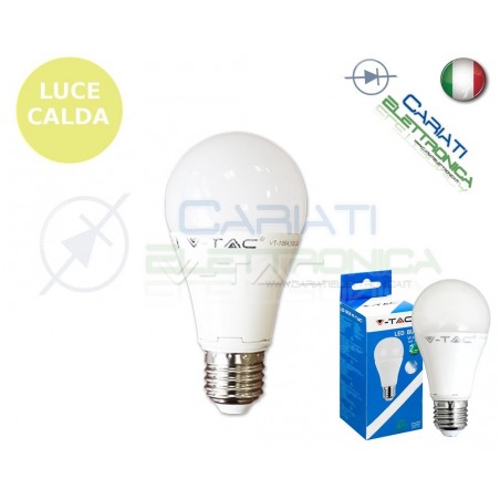 LAMPADA LAMPADINA LED V-TAC E27 10W VT-1853 LUCE CALDA 806Lm 2700k SKU 4227Vtac