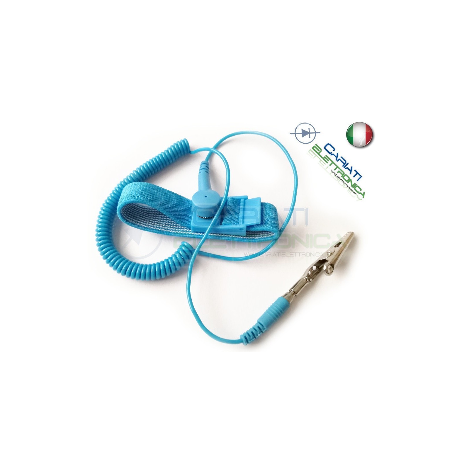 BRACCIALE DA POLSO ANTISTATICO BRACCIALETTO LABORATORIO REWORK SMD Generico