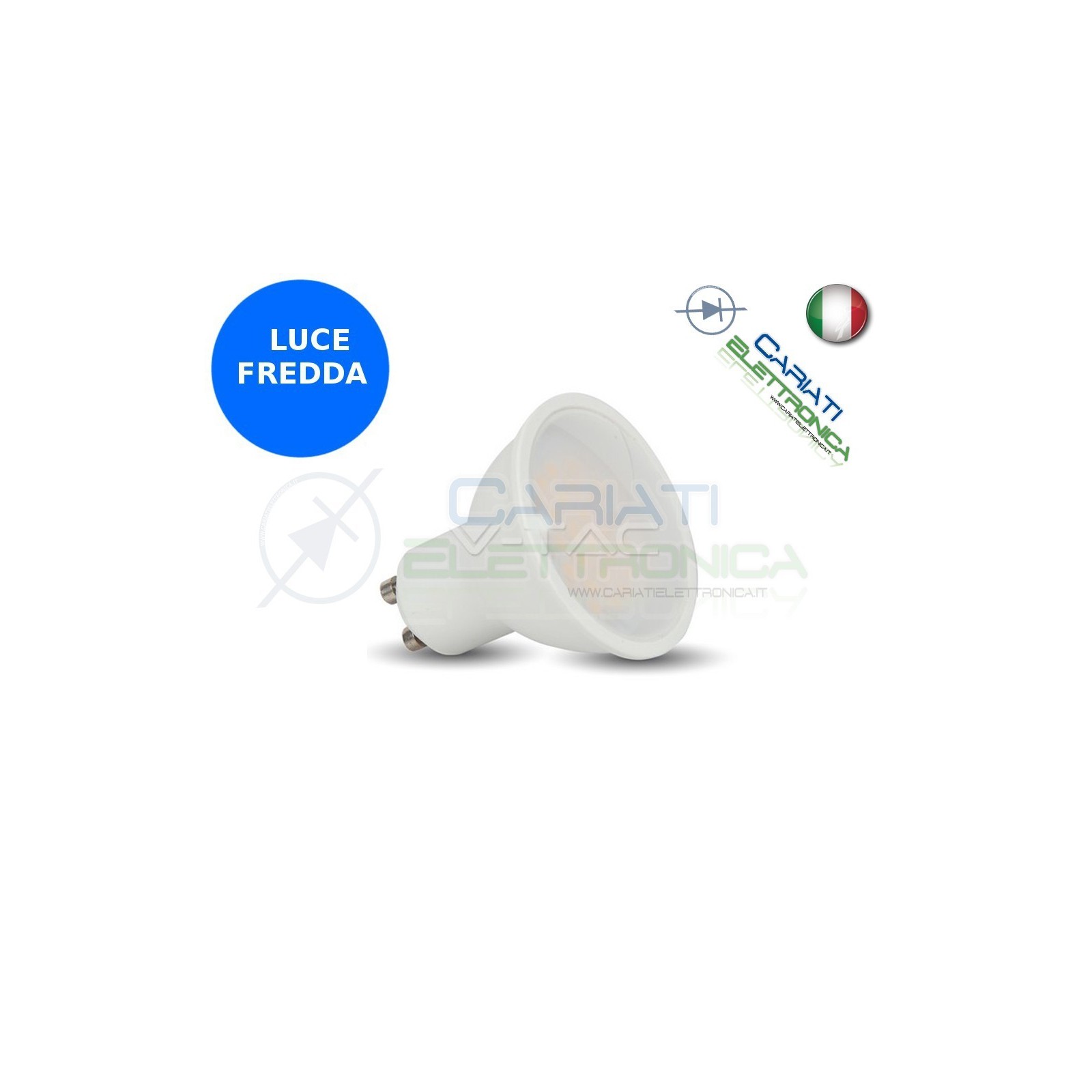 LAMPADA FARETTO LED V-TAC GU10 3W VT-1933 LUCE FREDDA 210Lm 6400k SKU 7128