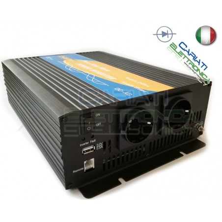 POWER INVERTER 1500W MAX 3000W WATT ONDA SINUSOIDALE PURA 12V DC 230V