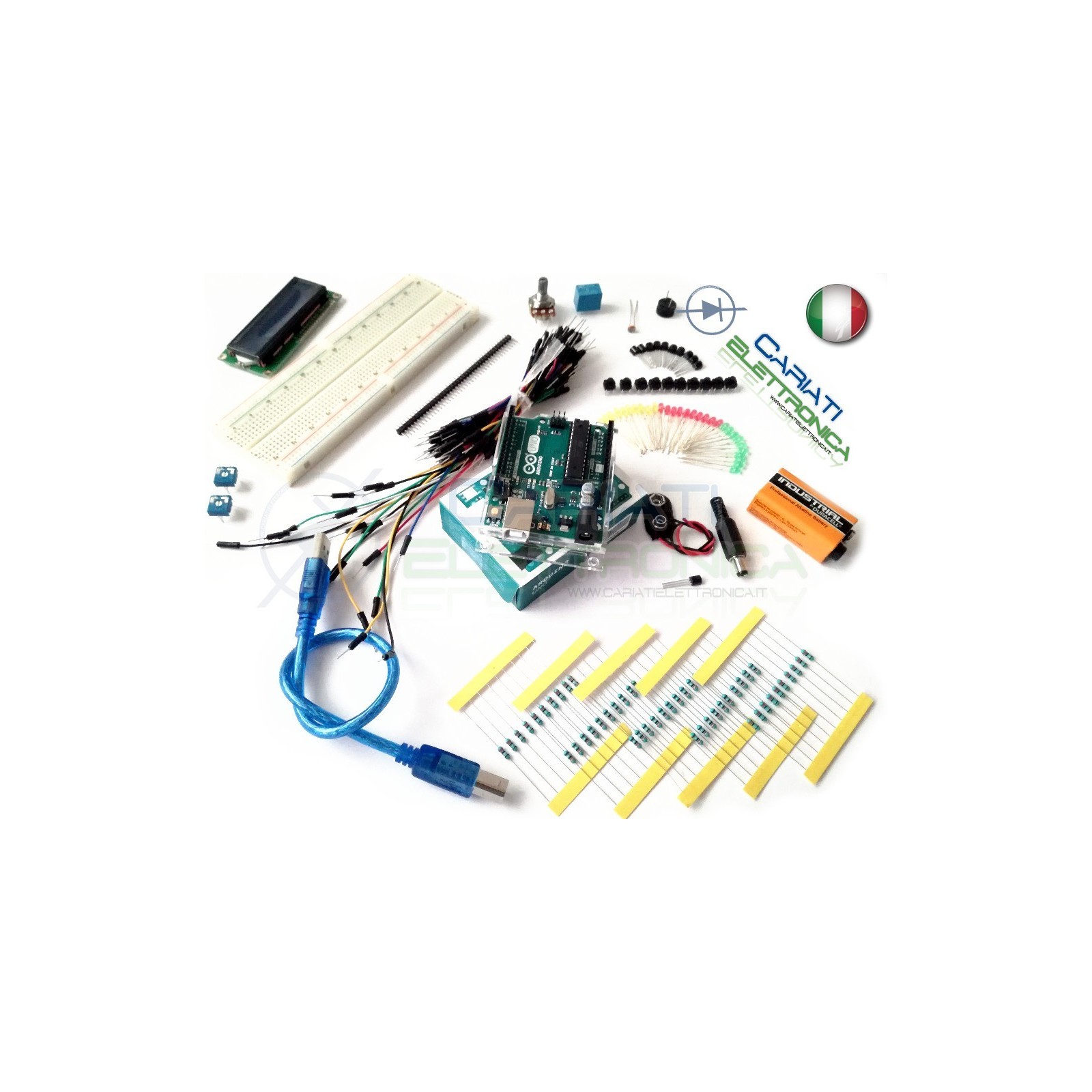 STARTER KIT ARDUINO UNO Rev.3 con microcontrollore ATmega328