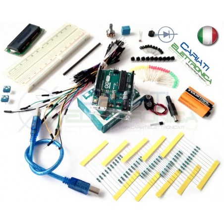 STARTER KIT ARDUINO UNO Rev.3 con microcontrollore ATmega328