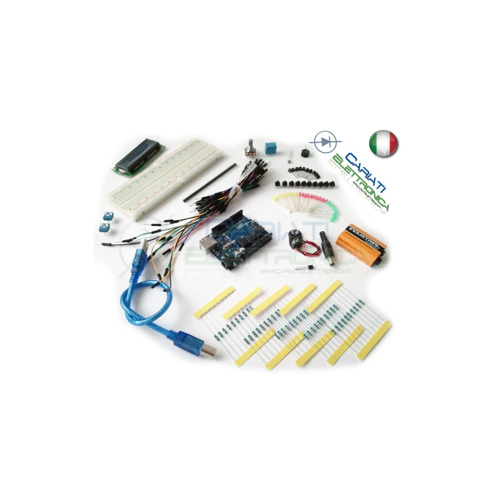 STARTER KIT ARDUINO UNO Rev.3 COMPATIBIE con microcontrollore ATmega328