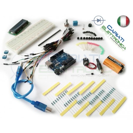 STARTER KIT ARDUINO UNO Rev.3 COMPATIBIE con microcontrollore ATmega328
