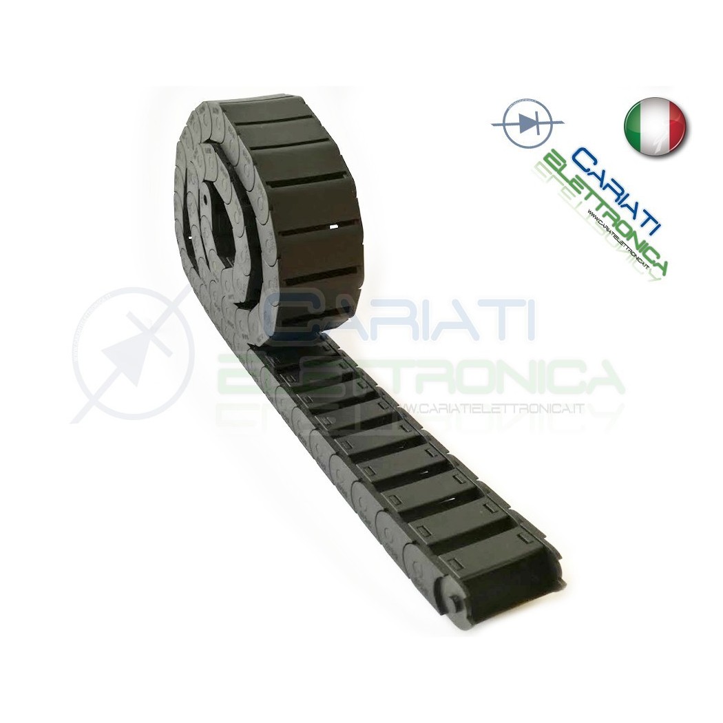 Catena Nera Passacavi Portacavi Porta Cavo 15x40 mm 1 metro CNC Stampante 3DGenerico
