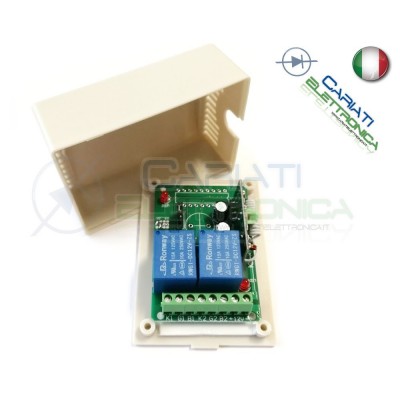 Scheda Ricevente Ricevitore 12V 433 Mhz 2 Relè Canali con Telecomando